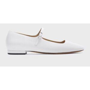 Theory White Leather Mary Jane Ballerina Flats NEW Sz 39, 8/8/5 US